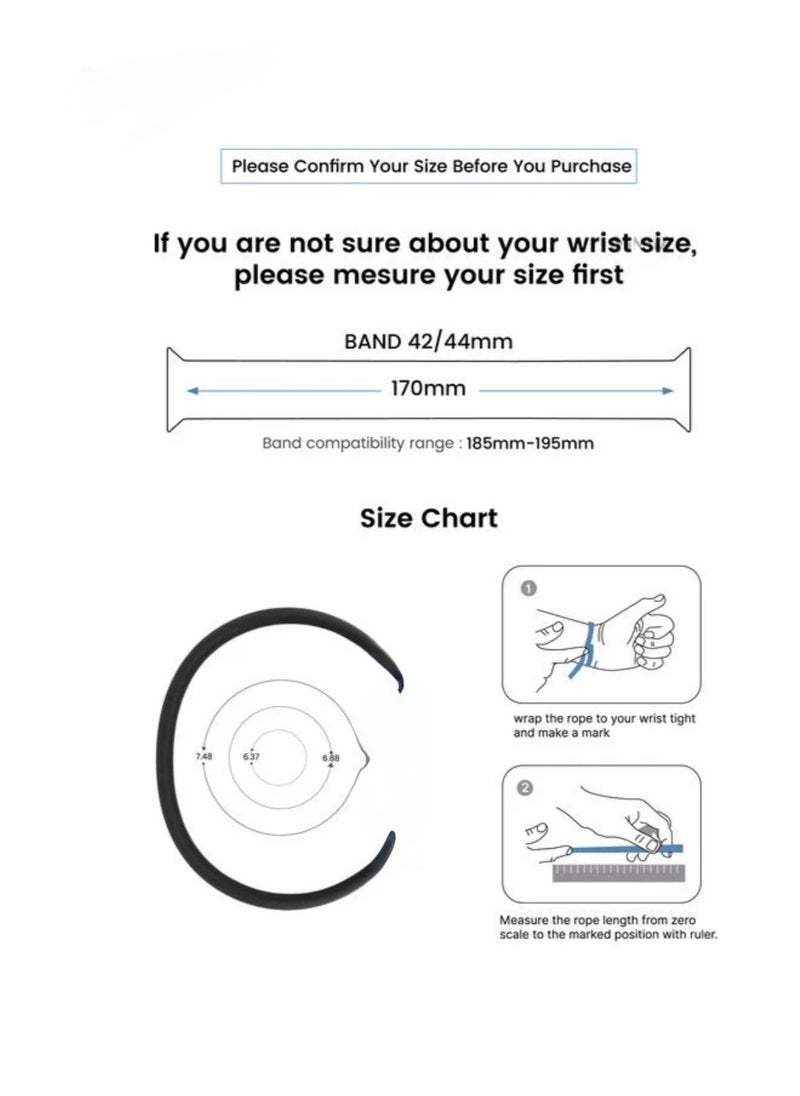 D'VOGUE - Classic Solo Loop Strap Compatible for Watch Band 42 \44 Small Breathable Silicone Elastic Sports Bracelet Band - Image 1