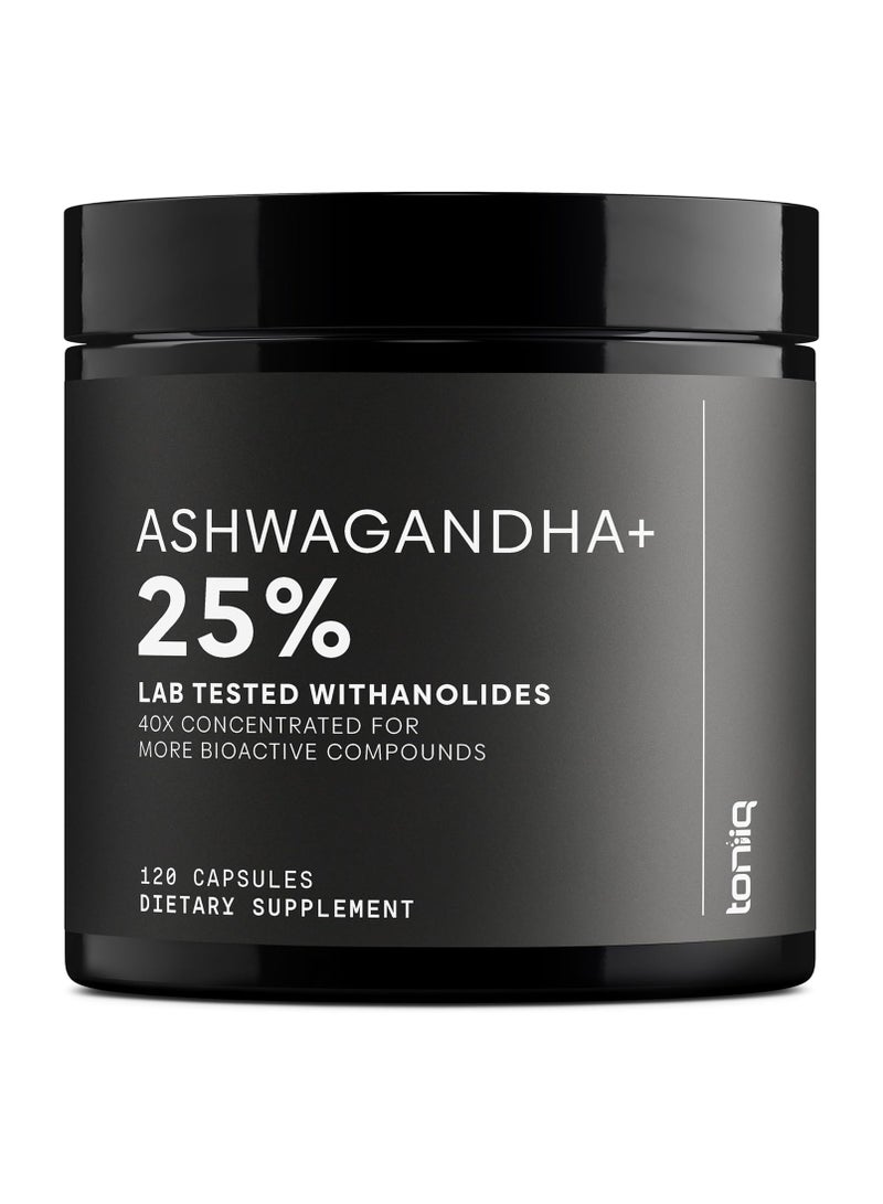 تونيق أشواغاندا - مستخلص عالي الفعالية 40:1 مع 25% من ويتانوليدات، 120 كبسولة - Image 1