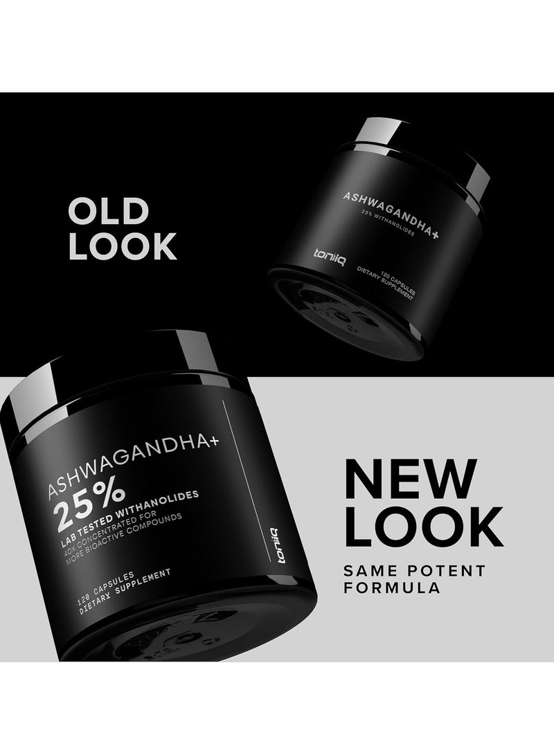 تونيق أشواغاندا - مستخلص عالي الفعالية 40:1 مع 25% من ويتانوليدات، 120 كبسولة - Image 3