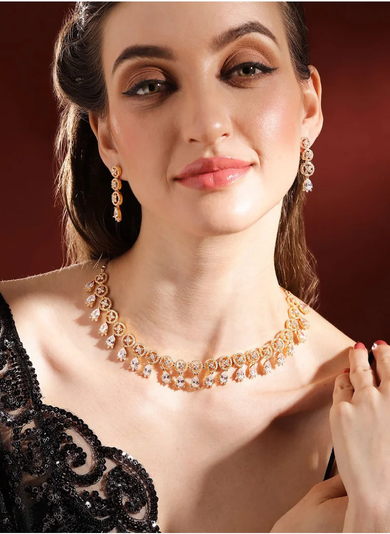 Priyaasi American Diamond Studded Jewellery Set