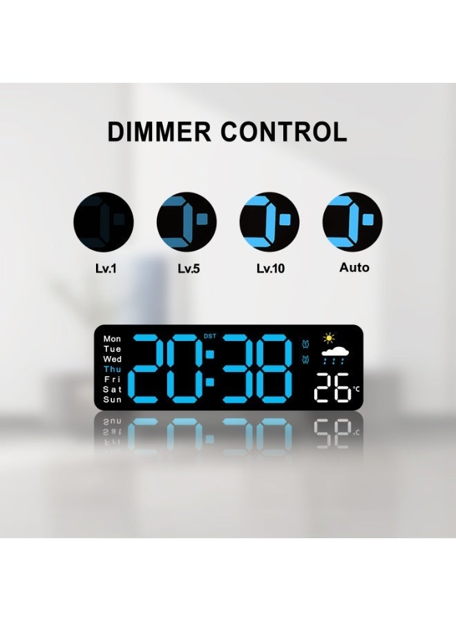 آي توما ساعة المنبه ، إنذارات مزدوجة مع عرض درجة الحرارة ، سنوز ، 12 / 24 ساعة ، ضوء ليلي وحجم قابل للتعديل ، قابل للتخفيف ، نسخة احتياطية من البطارية ، ساعات LED صغيرة محمولة لغرفة النوم - Image 2