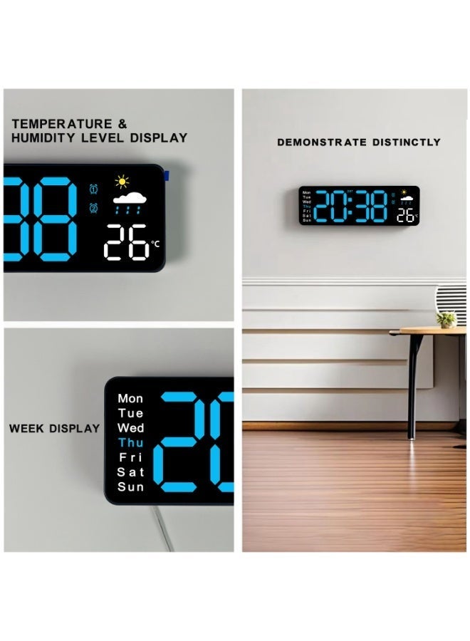 آي توما ساعة المنبه ، إنذارات مزدوجة مع عرض درجة الحرارة ، سنوز ، 12 / 24 ساعة ، ضوء ليلي وحجم قابل للتعديل ، قابل للتخفيف ، نسخة احتياطية من البطارية ، ساعات LED صغيرة محمولة لغرفة النوم - Image 3