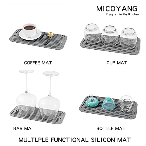 MicoYang Silicone Dish Drying Mat for Multiple Usage,Easy clean,Eco-friendly,Heat-resistant Silicone Mat for Kitchen Counter or Sink,Refrigerator or Drawer Liner Grey S 12 inches x 6 inches - Image 4