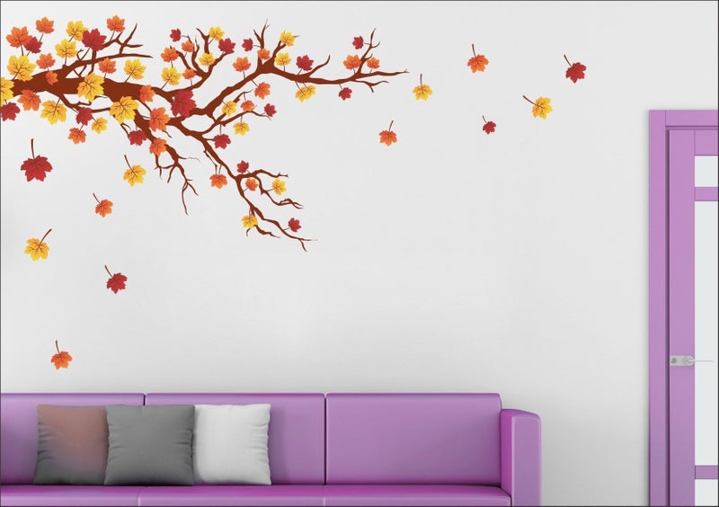 Eja Art ملصق حائط ورقة الخريف (51 × 30 بوصة مساحة تغطية) - Image 1