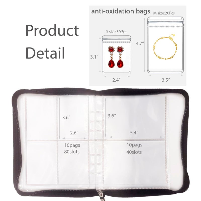 HSLFUAI Transparent Travel Jewelry Organizer Book â€“ Portable Jewelry Storage Case with Clear Pouches for Necklaces, Rings, Earrings â€“ Compact Jewelry Holder for Women and Travel - Image 4