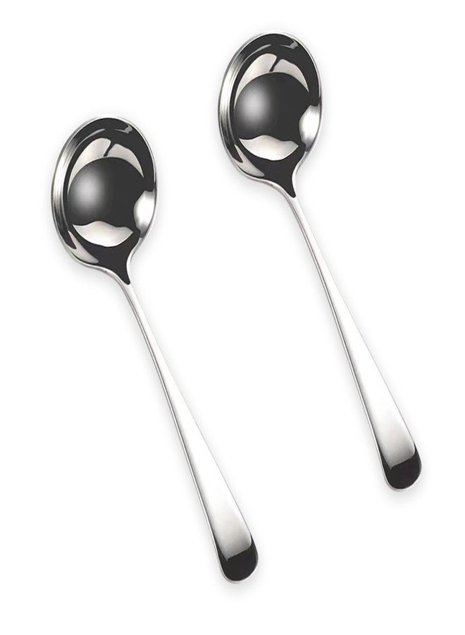 Zjunhm Small Ladle, Small Ladle for Sauce, 2-Piece Stainless Steel Gravy Soup Spoon, for Spooning Gravies and Sauces 7.7Inch (Color:Silver) - Image 1