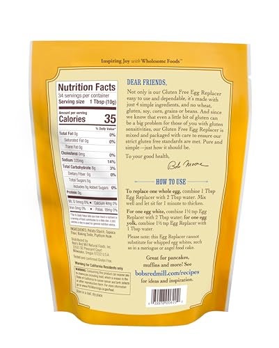 Bob's Red Mill بديل البيض خالي من الغلوتين من بوبز ريد ميل، 12oz (عبوة من 5) - غير معدل وراثياً، نباتي، صديق للباليو، يعادل 34 بيضة/كيس، حلال - Image 3