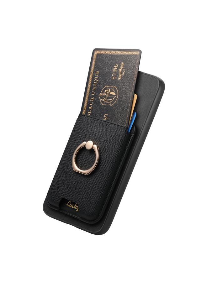 اس-توب جراب لهاتف OPPO Reno8 T 5G / A1 Pro بتصميم متقاطع من الجلد مع حلقة عمودية وحقيبة بطاقات MagSafe - Image 3