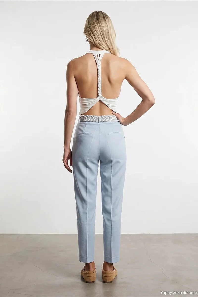 ديلفين DILVIN Pleated Straight-Leg Crepe Trousers