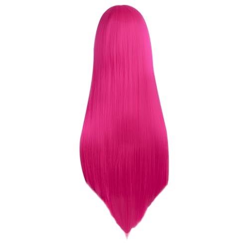 MapofBeauty 32 Inch/80 cm Long Straight Anime Costume Cosplay Wig Party Wig (Hot Pink) - Image 4