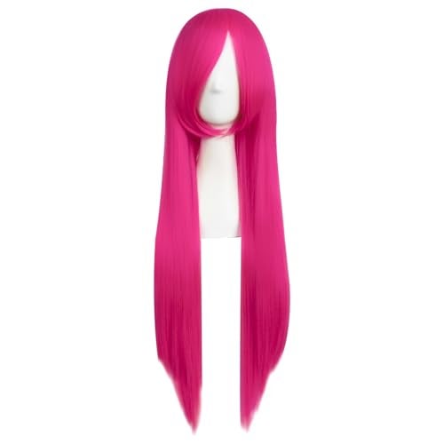 MapofBeauty 32 Inch/80 cm Long Straight Anime Costume Cosplay Wig Party Wig (Hot Pink) - Image 1