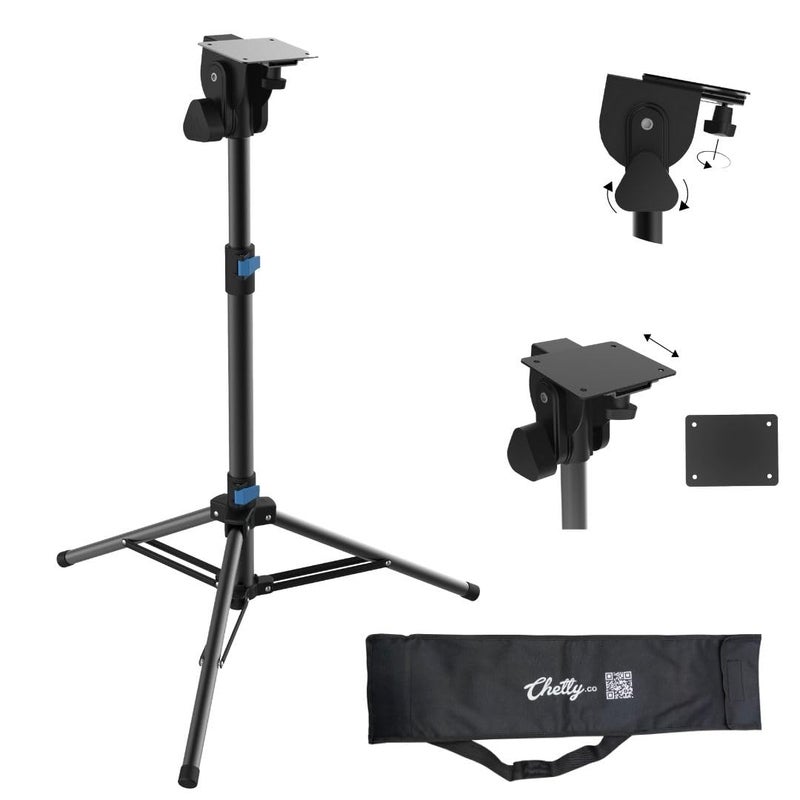 Chetty PS1 Octapad stand : Single heavy duty tripod stand with sturdy base and Carry Bag, detachable plate,Snaplock technology, Multi-angle adjustment, Tool-free assembly. - Image 1