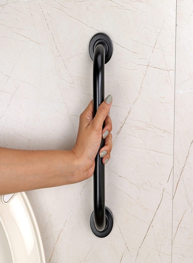 فورتون قضيب إمساك من الفولاذ المقاوم للصدأ من FORTUNE للحمام وحوض الاستحمام، مثبت على الحائط، قضيب دعم يدوي آمن، لون أسود، ملحقات الحمام - مقبض توازن - قضيب مناشف - عبوة من 3 قطع (8 بوصة) - Image 3
