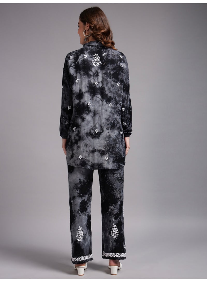 Alaya Women Hand Embroidered Chikankari Rayon Co-ord Set-AL4093KS - Image 2