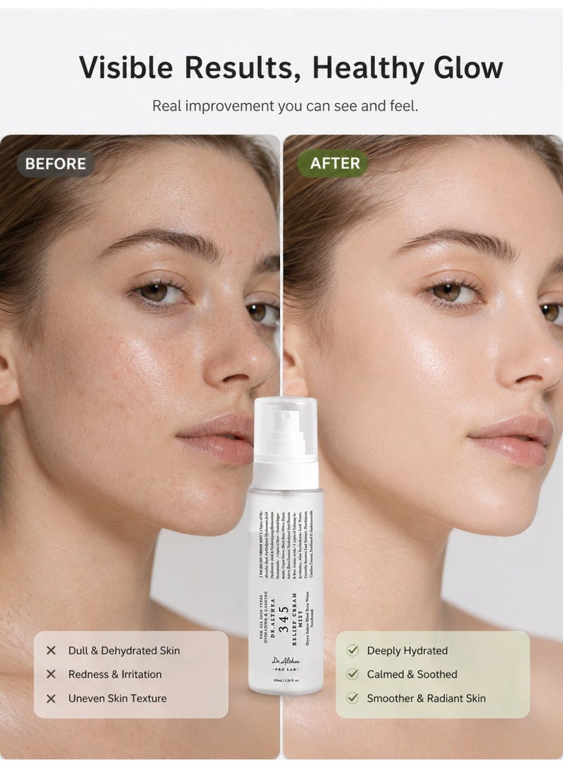 Dr.althea 345 Relief Cream Mist | Hydrating Facial Mist with Rice Extract | Soothing Care for Sensitive Skin | Vegan Korean Skincare (100ml) - Image 2