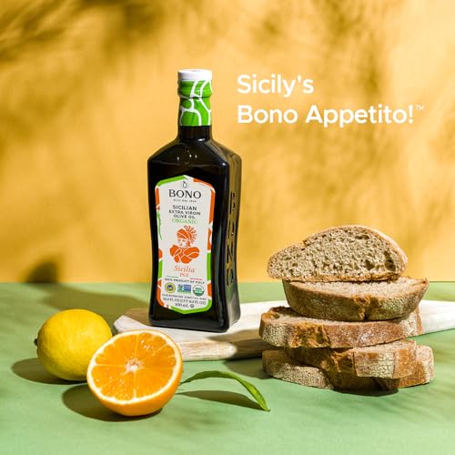 Bono Sicilian Extra Virgin Olive Oil | Organic | Sicilia PGI | 100% Italian Extra Virgin Olive Oil, 16.9 oz - Image 4