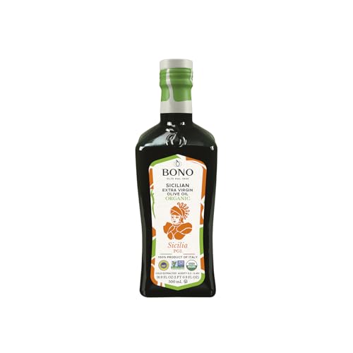 Bono Sicilian Extra Virgin Olive Oil | Organic | Sicilia PGI | 100% Italian Extra Virgin Olive Oil, 16.9 oz - Image 2