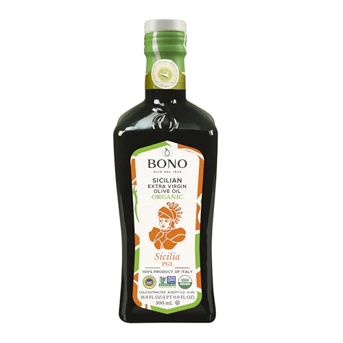 Bono Sicilian Extra Virgin Olive Oil | Organic | Sicilia PGI | 100% Italian Extra Virgin Olive Oil, 16.9 oz - Image 1
