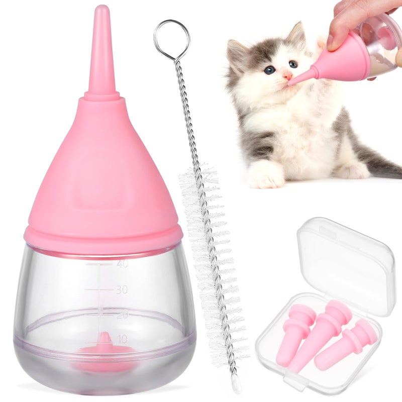 Pet Nursing Bottle Kit For Newborn Kittens Puppies With Soft Nipples And Cleaning Brush - Image 2