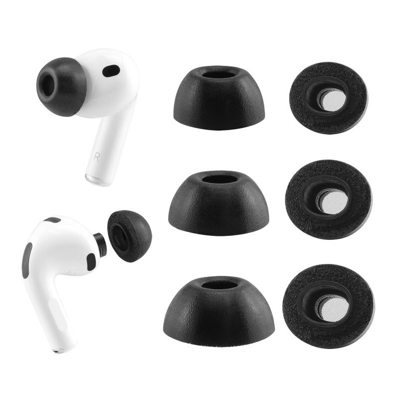NANLANFAN Replacement Memory Foam Ear Tips for AirPods Pro 3 Earbuds, Ultimate Comfort, Compatible with AirPods Pro 3rd Generation 2025, 3 Pairs (Black, Assorted S/M/L) - Image 1