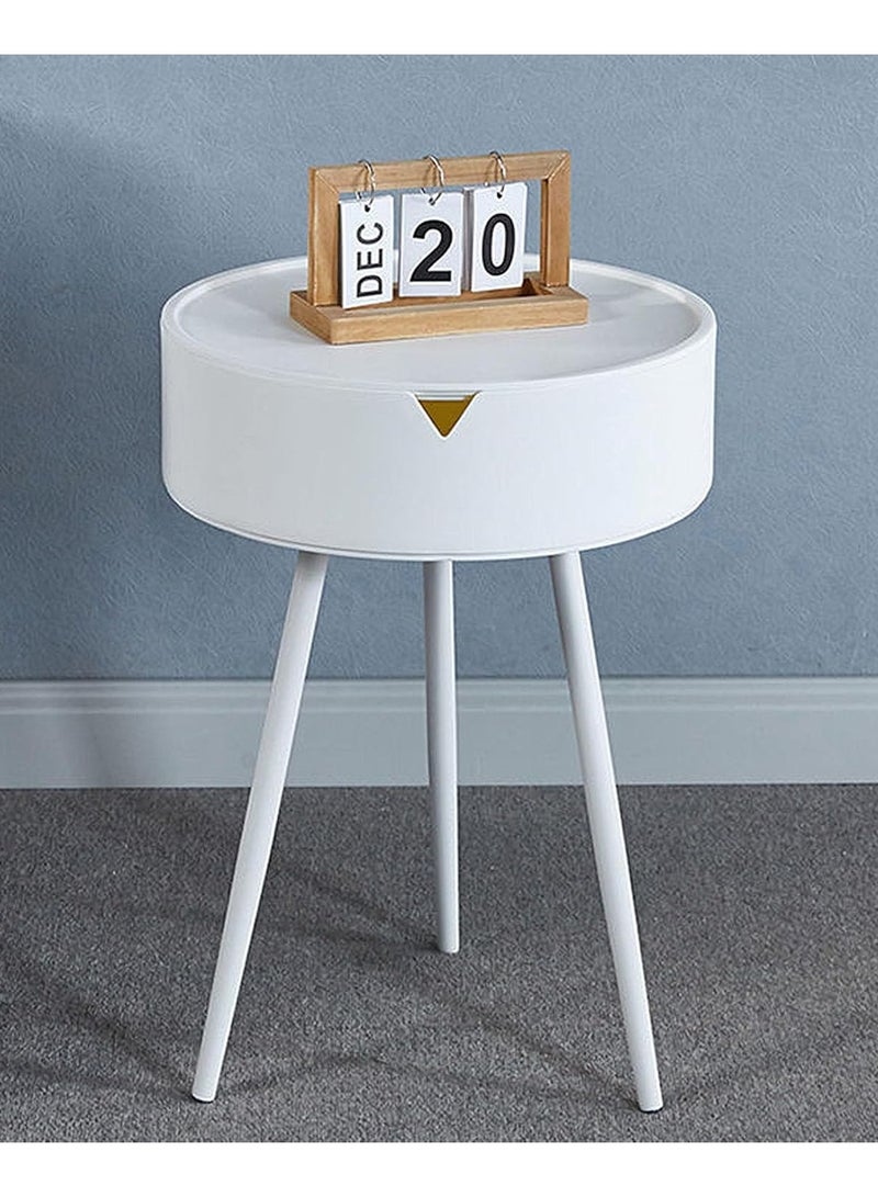 DubaiGallery Modern Simple Design Bedside Cabinet, Small Round Cabinet for Bedroom and Small Room Storage - Image 2