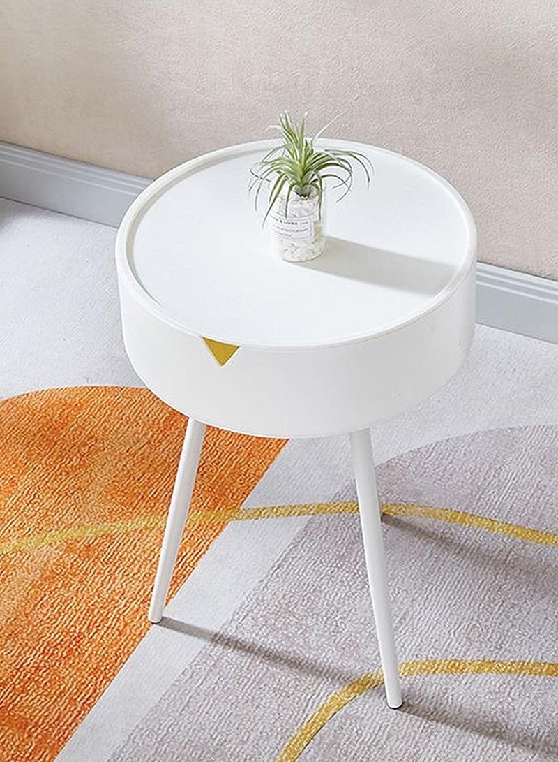 DubaiGallery Modern Simple Design Bedside Cabinet, Small Round Cabinet for Bedroom and Small Room Storage - Image 4