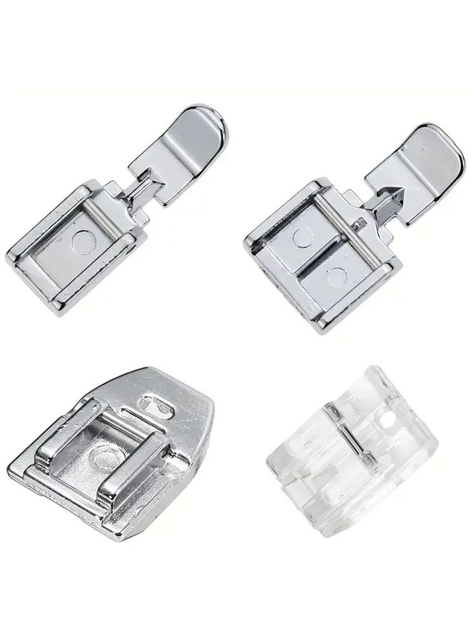 Set Of 4 Zipper Presser Feet Including An Invisible Zipper Foot For Domestic Low Shank Snap On Sewing Machines Perfect For Narrow Zipper Applications - Image 1