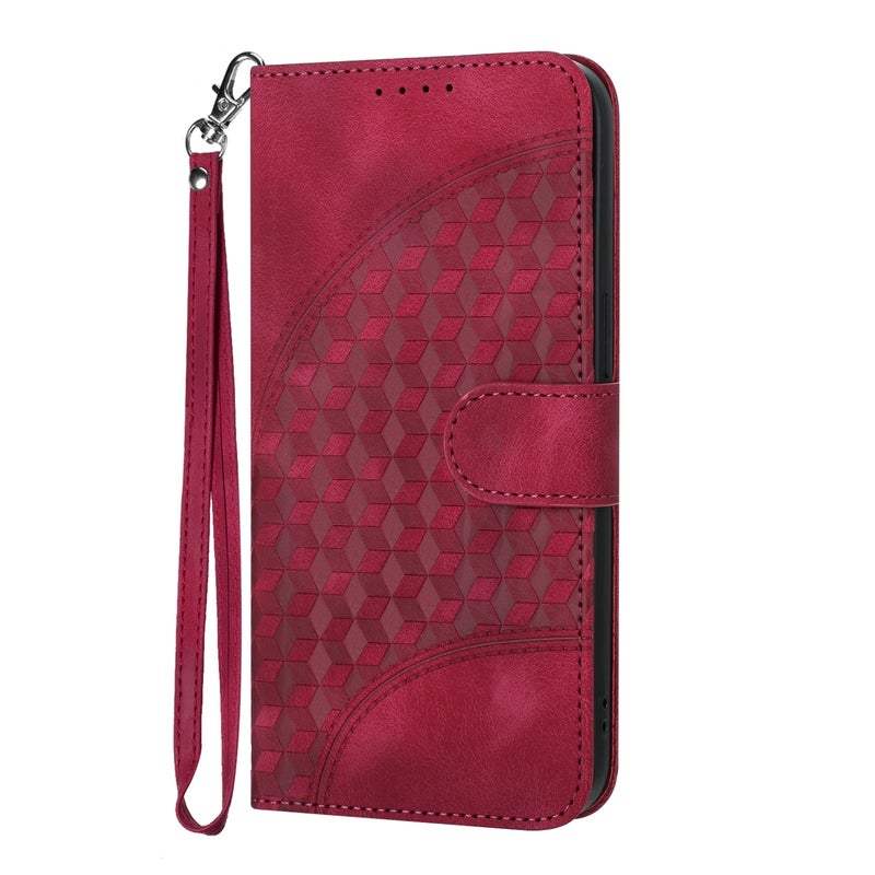 HuHa Protective Cover For Infinix Hot 40 Elephant Head Embossed Phone Leather Case with Lanyard(Rose Red) - Image 3
