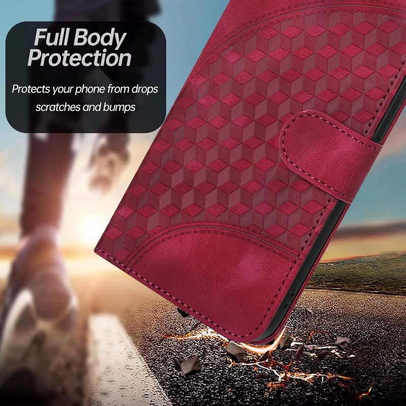 HuHa Protective Cover For Infinix Hot 40 Elephant Head Embossed Phone Leather Case with Lanyard(Rose Red) - Image 5