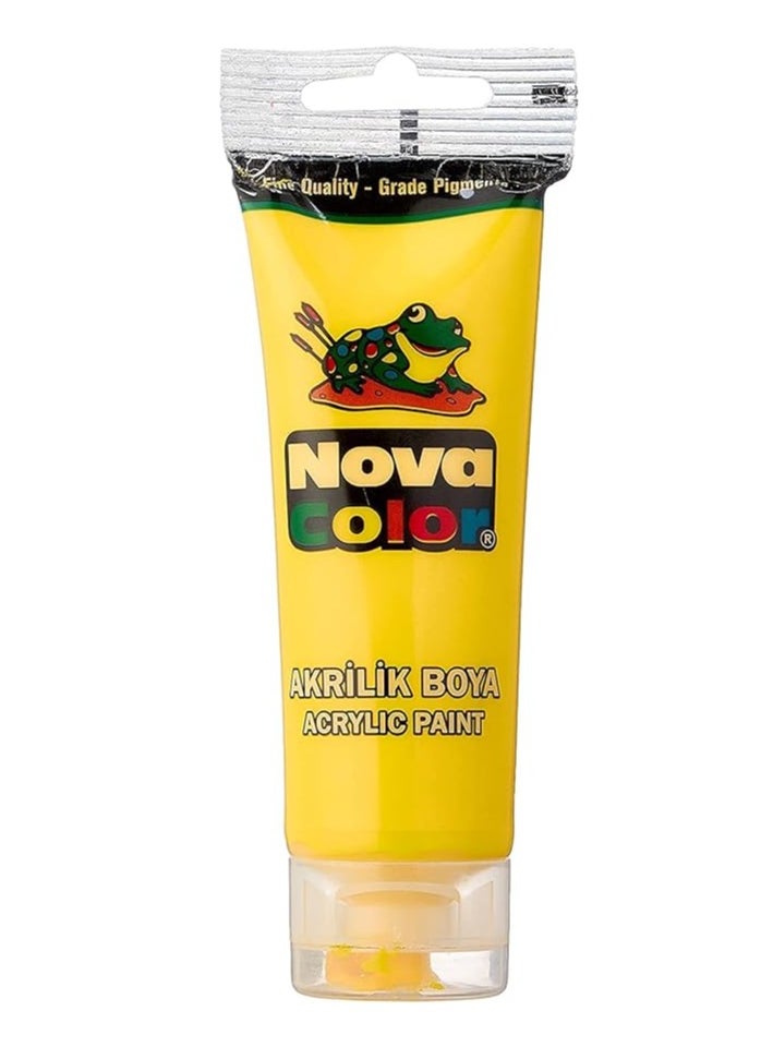 Nova Color أنبوبة ألوان أكريليك تركي من نوفا 75 ملم أصفر 