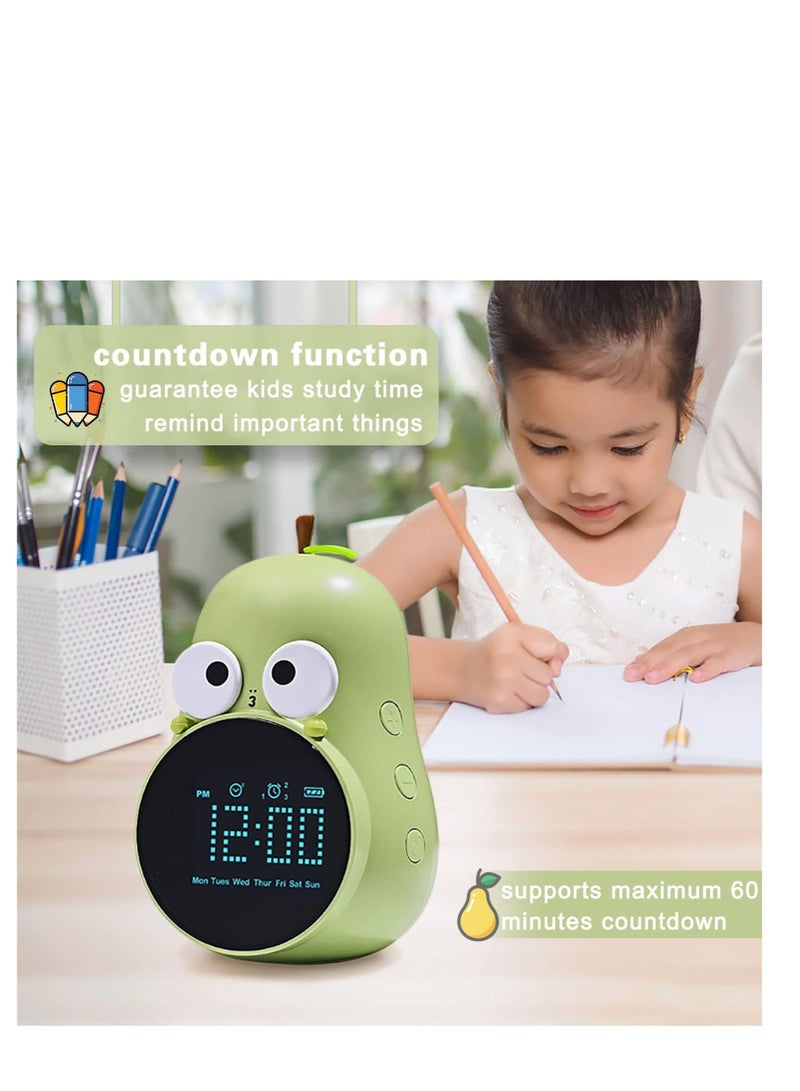 SYOSI Kids Alarm Clock for Girls Pear Alarm Clock to Wake Alarm Clock for Kids Sleep Training Clock with Night Light and Sleep Sound Machine for Toddlers Boys Girls Teens Bedrooms - Image 2