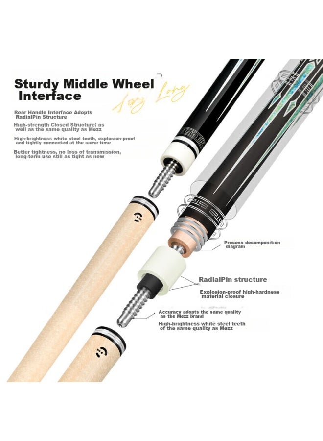 ACCURACY Zhundulingling Pool Cue, Big Head Nine-ball Cue, Black 8-ball Cue, American Billiards Cue, Eight-ball Maple Wood Black Eight Cue - Image 2