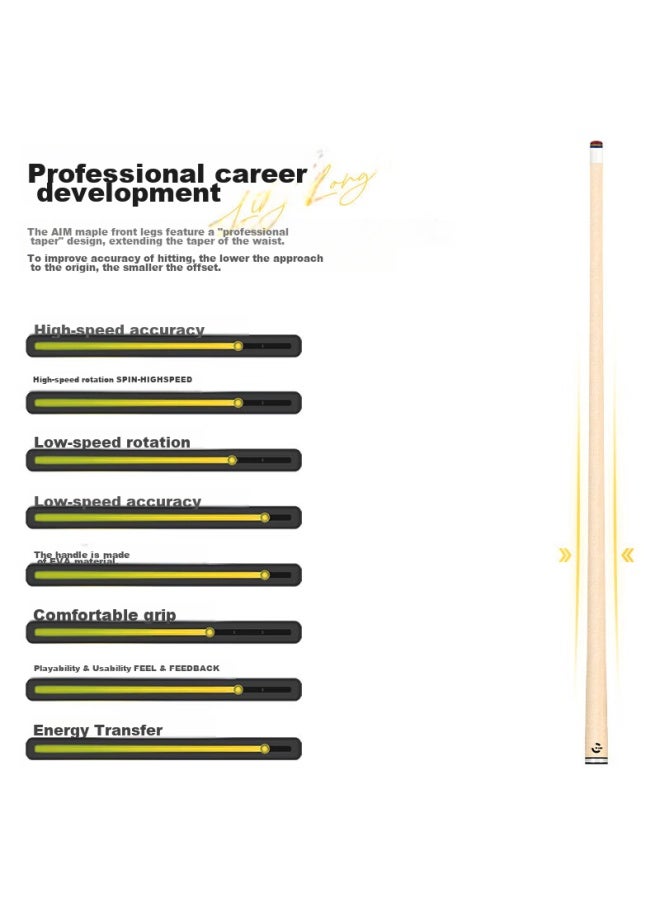 ACCURACY Zhundulingling Pool Cue, Big Head Nine-ball Cue, Black 8-ball Cue, American Billiards Cue, Eight-ball Maple Wood Black Eight Cue - Image 4