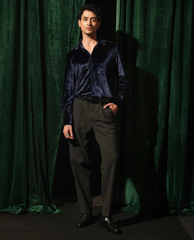 Rare Rabbit Men's Relaxed Fit Solid Trouser
