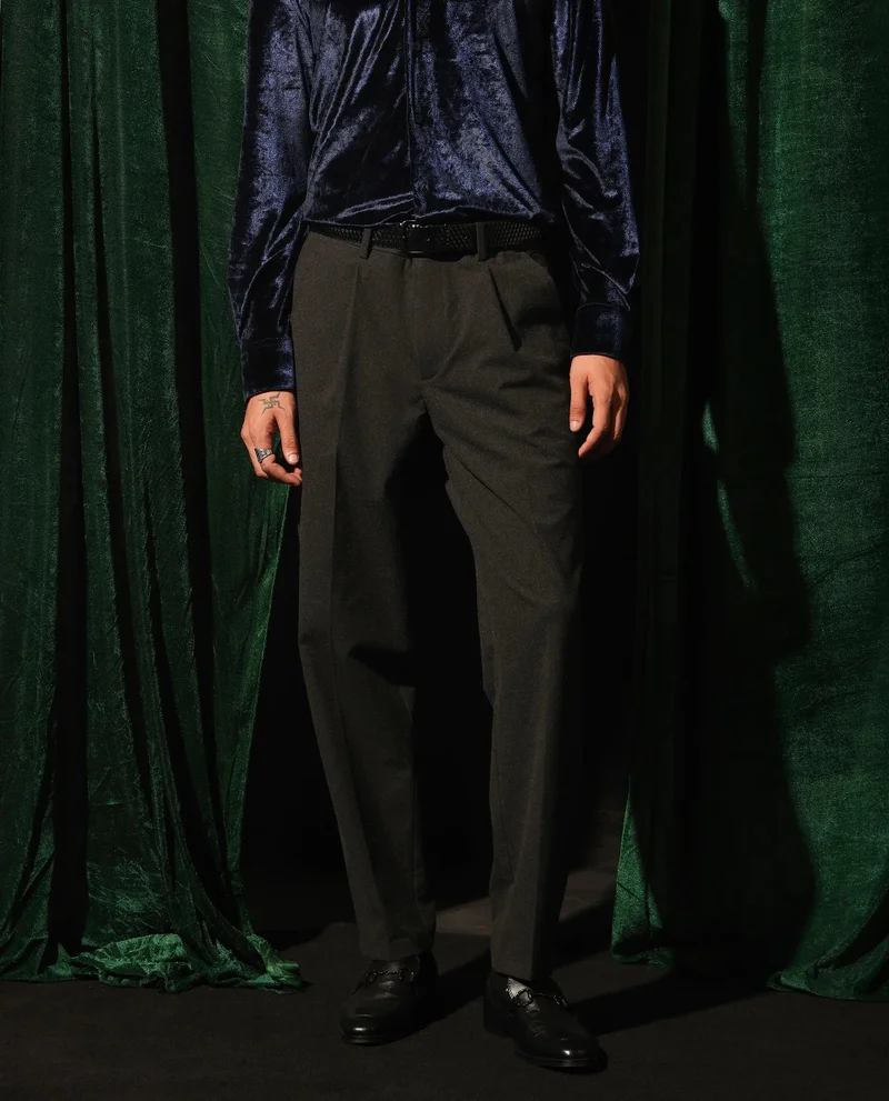 Rare Rabbit Men's Relaxed Fit Solid Trouser