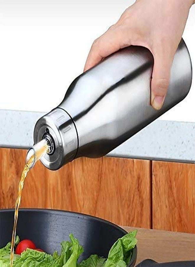 2heet HEET Stainless Steel Oil Dispenser 1000ml, Oil Pot, Oil Can, Oil Kitchen Container of 1 Litre (Silver, Pack of 1) - Image 1