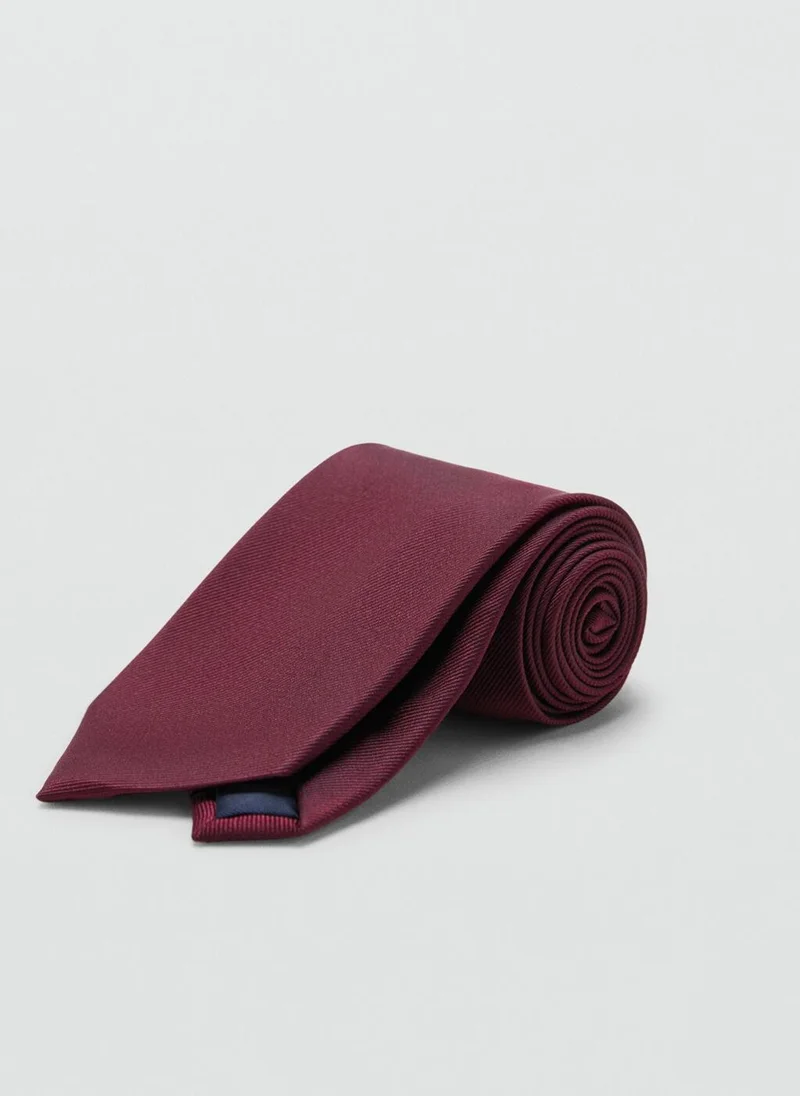 Mango Man Plain silk tie