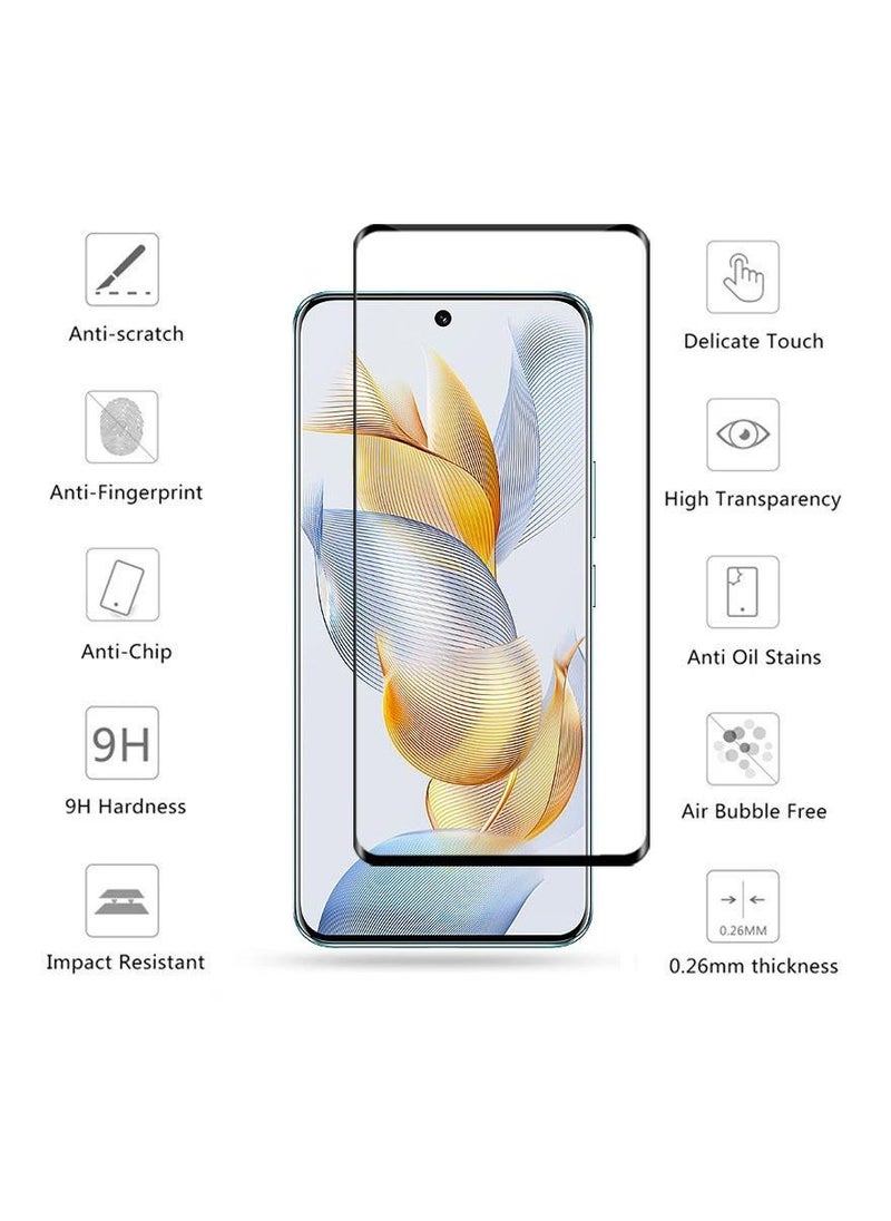 Honor 90 Screen Protector Full Glue Edge-to-edge Curved Tempered Glass Fingerprint Compatible Anti Scratch for Honor 90