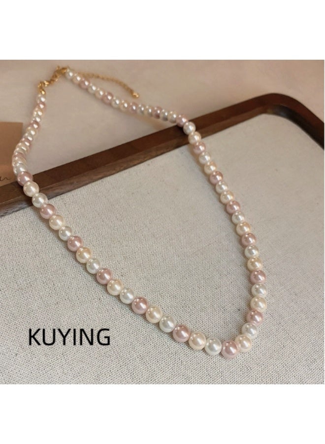 KUYING Sweet Pink Freshwater Pearl Necklace - Image 3