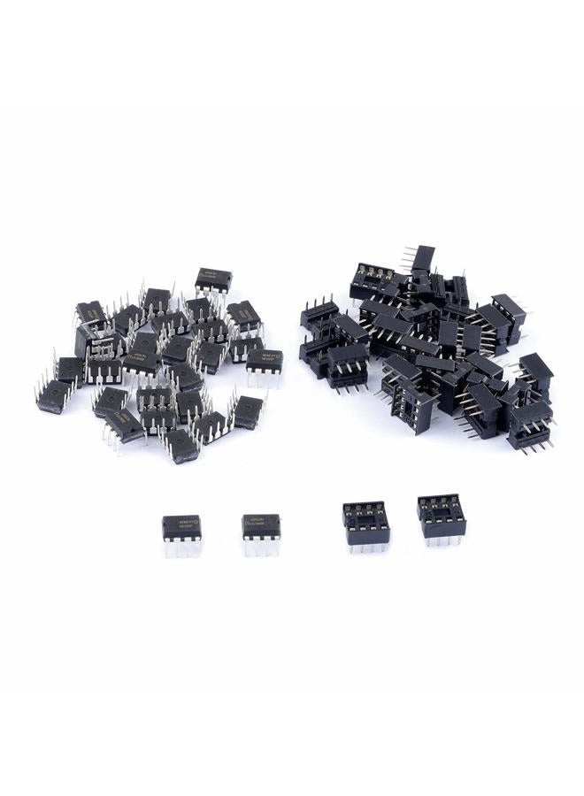 Cylewet 30Pcs NE555P Single Precision Timer with Sockets, NE555N NE555 Timer Chip IC Pulse Generator (Pack of 30) CYT1108 - Image 1
