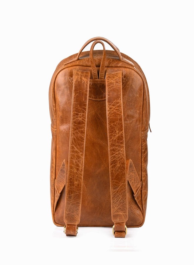 leather Bag for men with Laptop Compartment | Men's Rucksack | Hiking Bag - Brown - Image 3