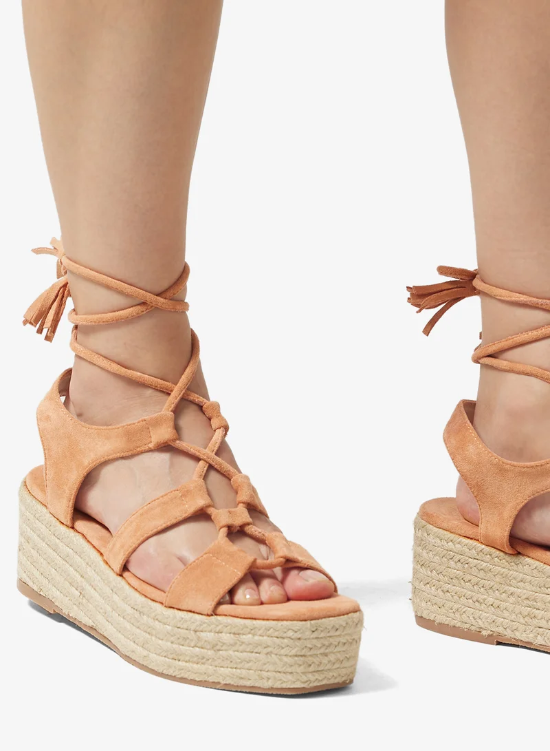 GLAMOROUS Casual Lace Up Espadrilles