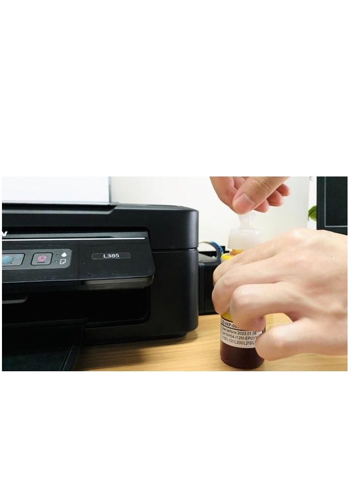 حبر  ابسون Epson 664 (مجموعة 4 قطع) حبر متوافق لطابعات  ET 2600 ET 2650 ET 2550 ET 4500 ET 3600 ET 2500 ET 4550 ET 14000 ET 1655 000 L3 55 L100 L110 L1300 L200 أسود، سماوي، أرجواني - Image 4