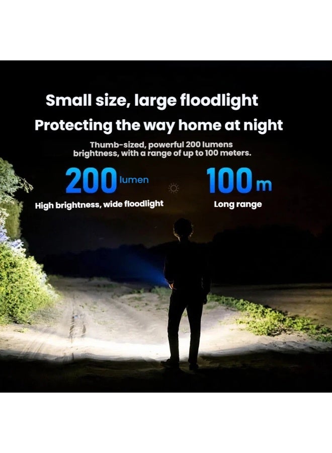 Philips Flashlight Highlight Waterproof Mini Key Chain Multifunction Led Warning Light Emergency Light USB Tpye-C Rechargeable LongBattery UV Light - Image 5