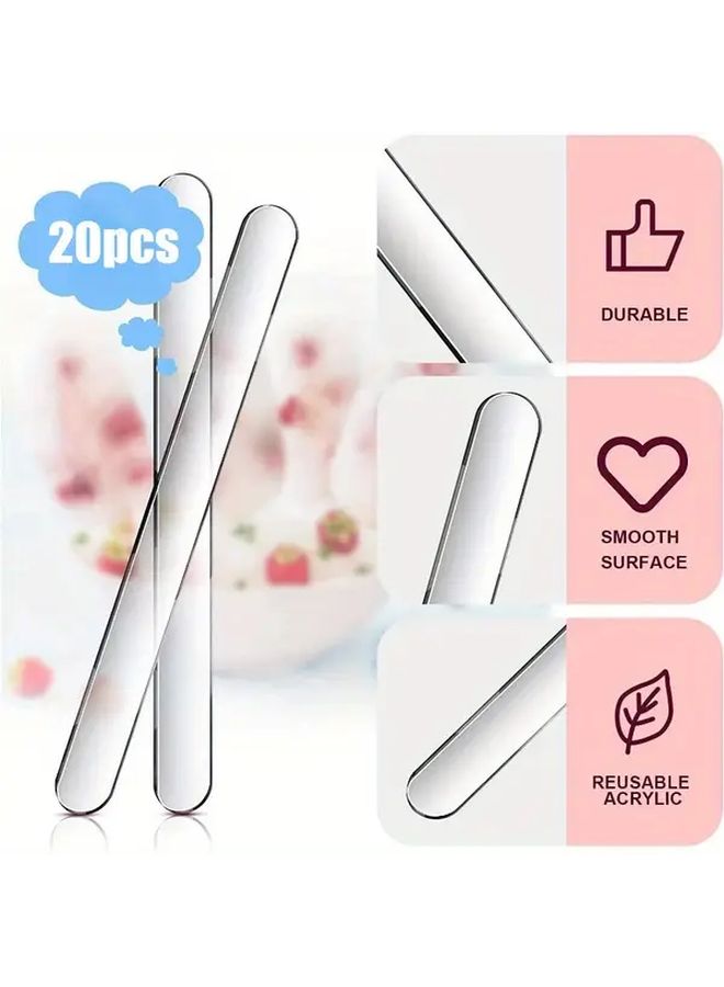20pcs Transparent Acrylic Ice Cream Sticks For Cake Popsicles Decorating - Image 4