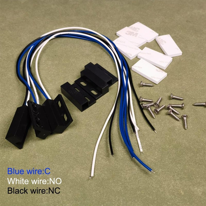 Gebildet 3 مجموعات مفتاح مغناطيسي أسود NO/NC للأسلاك مستشعر باب مدمج اتصال نافذة مخفي لمراقبة الوصول استبدال نظام الإنذار - Image 2