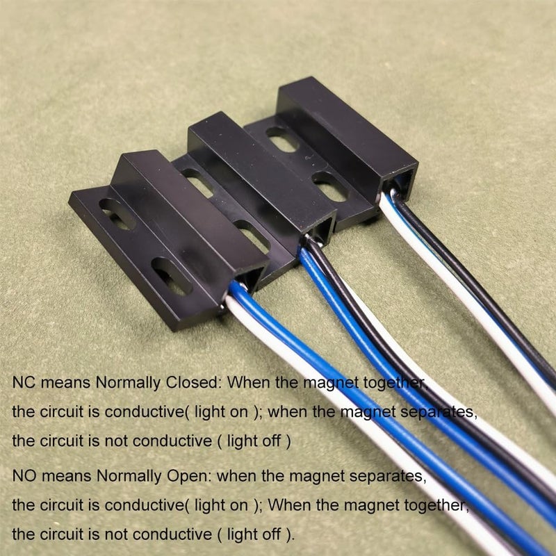 Gebildet 3 مجموعات مفتاح مغناطيسي أسود NO/NC للأسلاك مستشعر باب مدمج اتصال نافذة مخفي لمراقبة الوصول استبدال نظام الإنذار - Image 3