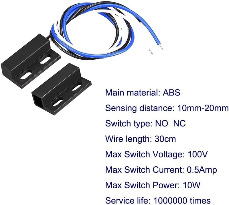 Gebildet 3 مجموعات مفتاح مغناطيسي أسود NO/NC للأسلاك مستشعر باب مدمج اتصال نافذة مخفي لمراقبة الوصول استبدال نظام الإنذار - Image 4