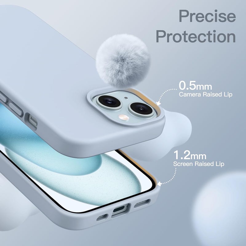 for iPhone 15 6.1-Inch - Silky-Soft Touch Full-Body Protective (Blue) - Image 5