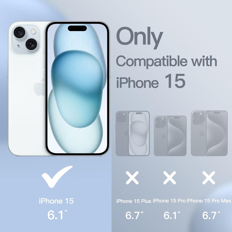 for iPhone 15 6.1-Inch - Silky-Soft Touch Full-Body Protective (Blue) - Image 2